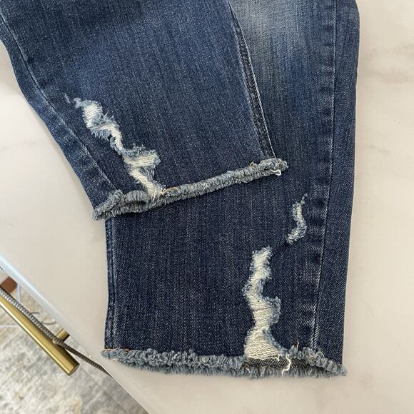 Maurices Skinny Ankle Jeans Women’s 34 Short Medium Wash Distress Raw Hem NEW - Picture 6 of 11